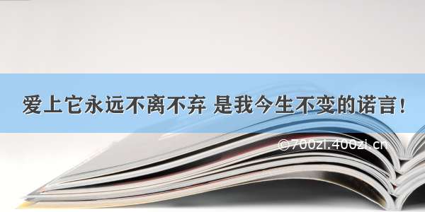 爱上它永远不离不弃 是我今生不变的诺言！