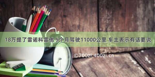 18万提了雷诺科雷傲 5个月驾驶11000公里 车主表示有话要说