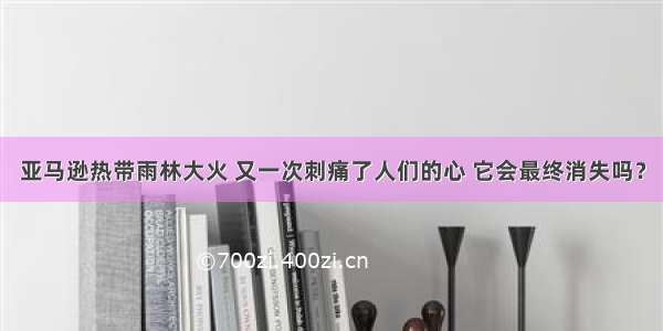 亚马逊热带雨林大火 又一次刺痛了人们的心 它会最终消失吗？