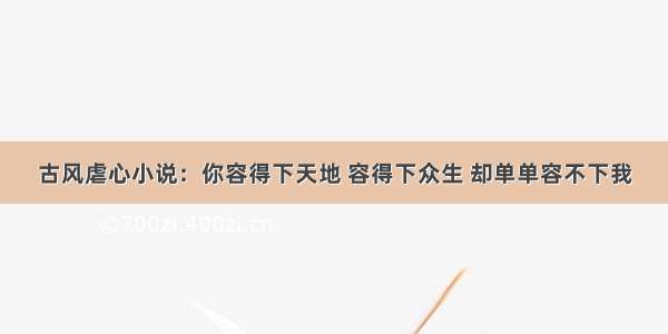 古风虐心小说：你容得下天地 容得下众生 却单单容不下我