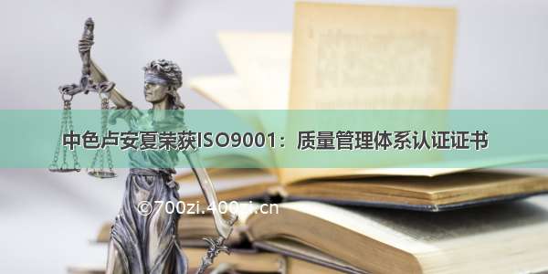 中色卢安夏荣获ISO9001：质量管理体系认证证书