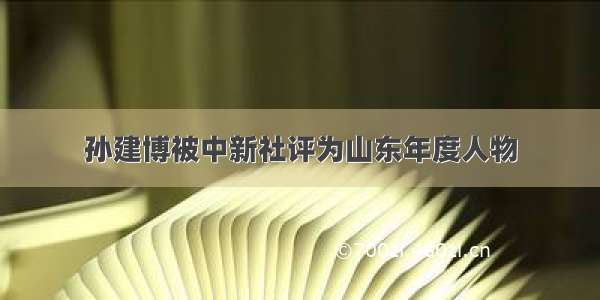 孙建博被中新社评为山东年度人物