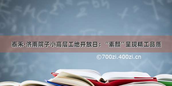 泰禾·济南院子小高层工地开放日：“素颜”呈现精工品质