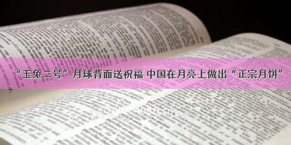 “玉兔二号”月球背面送祝福 中国在月亮上做出“正宗月饼”