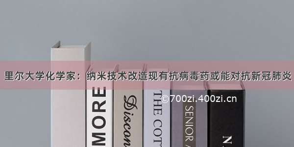 里尔大学化学家：纳米技术改造现有抗病毒药或能对抗新冠肺炎