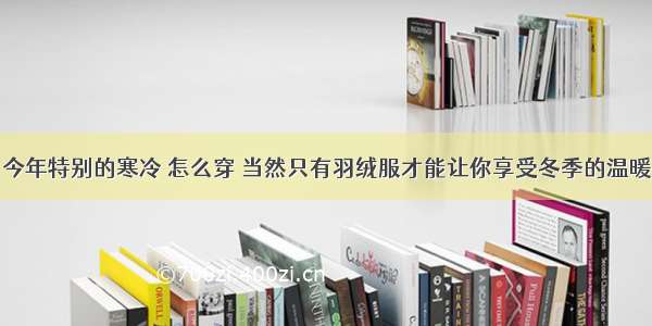 今年特别的寒冷 怎么穿 当然只有羽绒服才能让你享受冬季的温暖