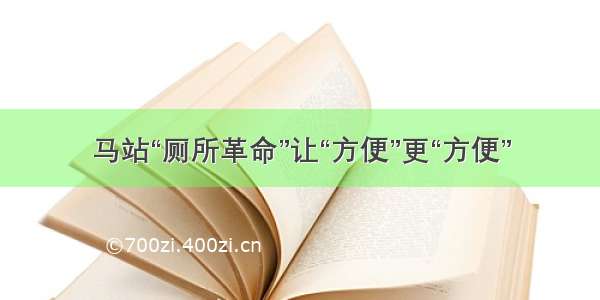 马站“厕所革命”让“方便”更“方便”