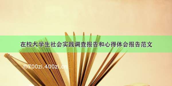 在校大学生社会实践调查报告和心得体会报告范文