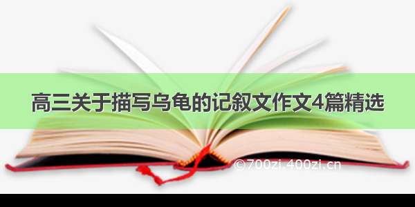 高三关于描写乌龟的记叙文作文4篇精选