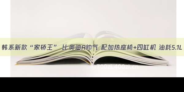 韩系新款“家轿王” 比奥迪A帅气 配加热座椅+四缸机 油耗5.1L