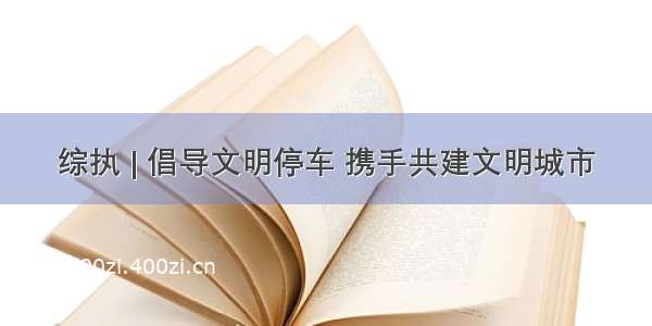 综执 | 倡导文明停车 携手共建文明城市