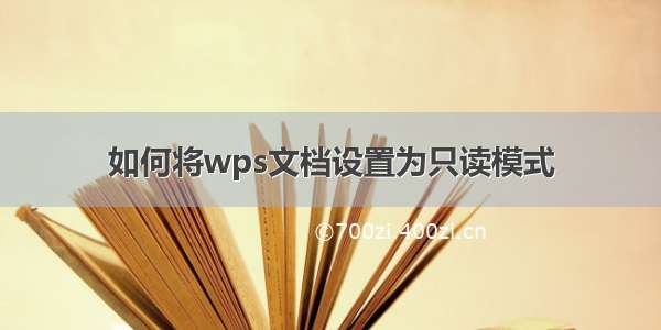 如何将wps文档设置为只读模式