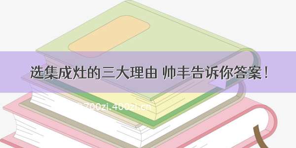 选集成灶的三大理由 帅丰告诉你答案！