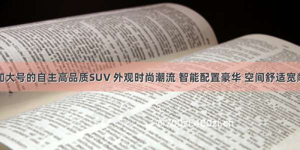 加大号的自主高品质SUV 外观时尚潮流 智能配置豪华 空间舒适宽敞