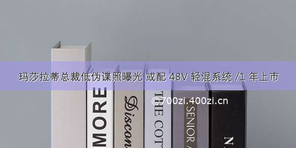 玛莎拉蒂总裁低伪谍照曝光 或配 48V 轻混系统 /1 年上市