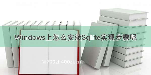 Windows上怎么安装Sqlite实现步骤呢