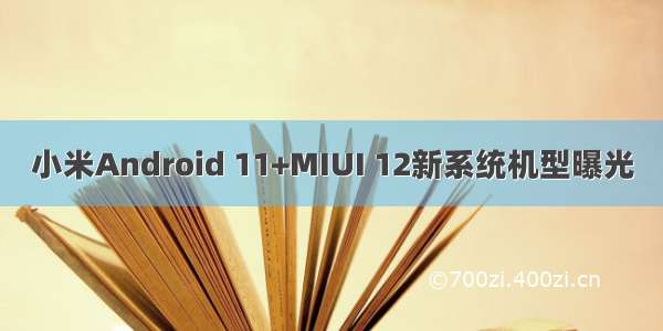 小米Android 11+MIUI 12新系统机型曝光