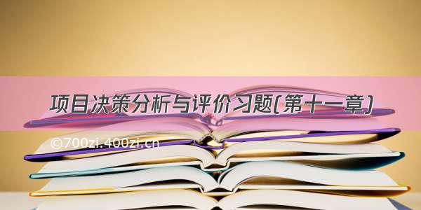 项目决策分析与评价习题(第十一章)