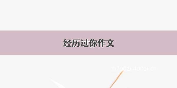 经历过你作文