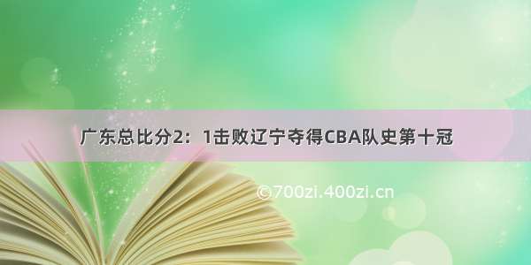 广东总比分2：1击败辽宁夺得CBA队史第十冠