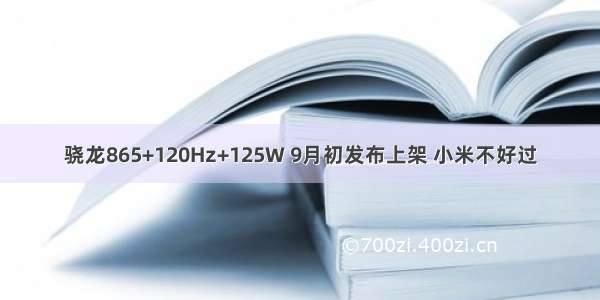 骁龙865+120Hz+125W 9月初发布上架 小米不好过