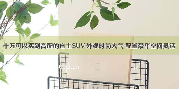 十万可以买到高配的自主SUV 外观时尚大气 配置豪华空间灵活