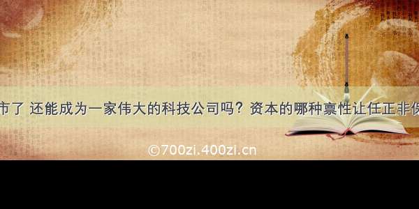 假如华为上市了 还能成为一家伟大的科技公司吗？资本的哪种禀性让任正非保持警惕？答