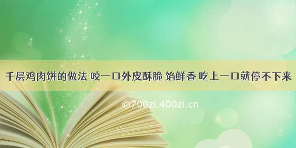 千层鸡肉饼的做法 咬一口外皮酥脆 馅鲜香 吃上一口就停不下来