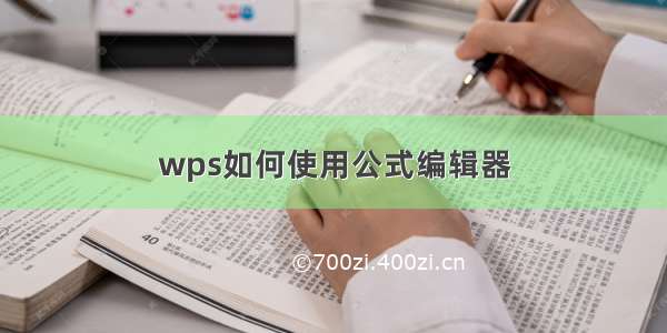 wps如何使用公式编辑器