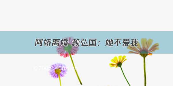 阿娇离婚 赖弘国：她不爱我