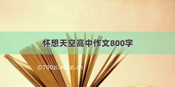 怀想天空高中作文800字