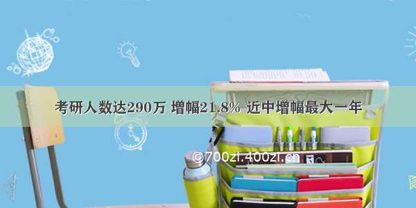 考研人数达290万 增幅21.8% 近中增幅最大一年