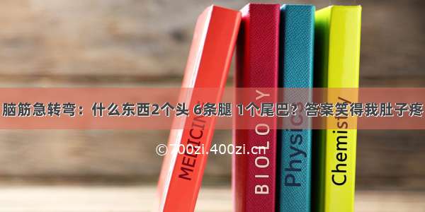 脑筋急转弯：什么东西2个头 6条腿 1个尾巴？答案笑得我肚子疼