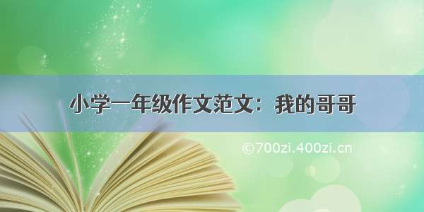 小学一年级作文范文：我的哥哥