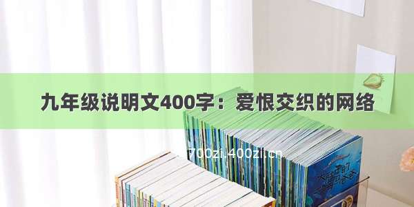 九年级说明文400字：爱恨交织的网络