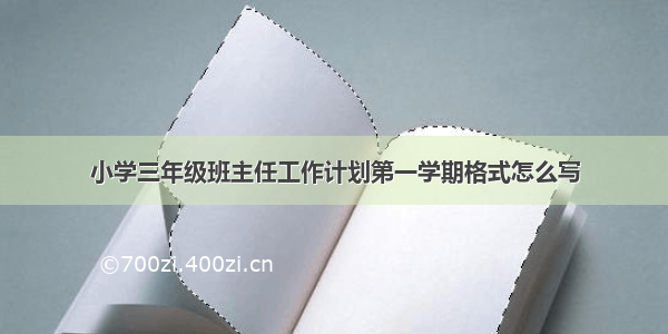 小学三年级班主任工作计划第一学期格式怎么写