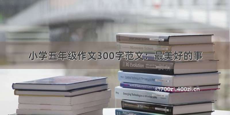 小学五年级作文300字范文：最美好的事