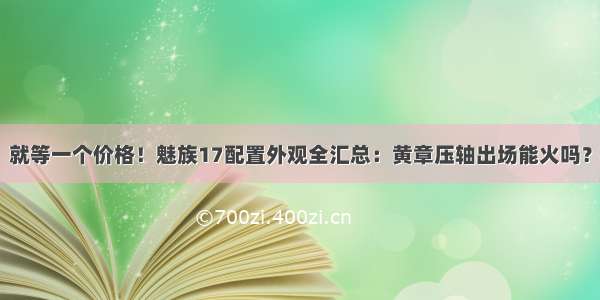 就等一个价格！魅族17配置外观全汇总：黄章压轴出场能火吗？