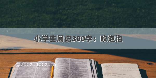 小学生周记300字：吹泡泡