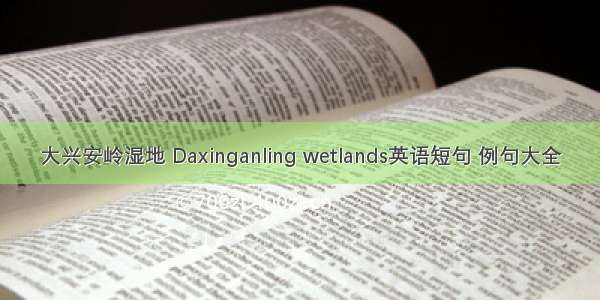 大兴安岭湿地 Daxinganling wetlands英语短句 例句大全