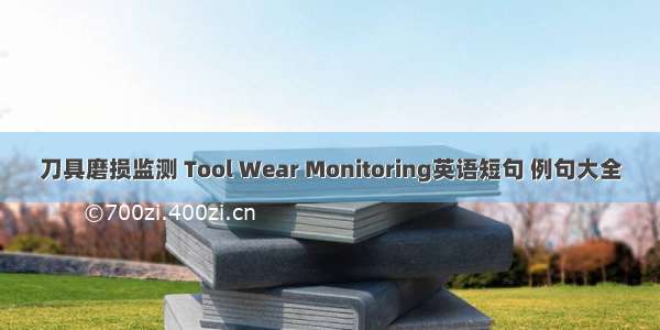 刀具磨损监测 Tool Wear Monitoring英语短句 例句大全