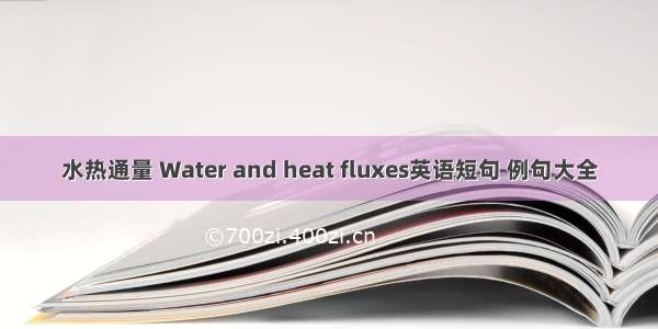 水热通量 Water and heat fluxes英语短句 例句大全