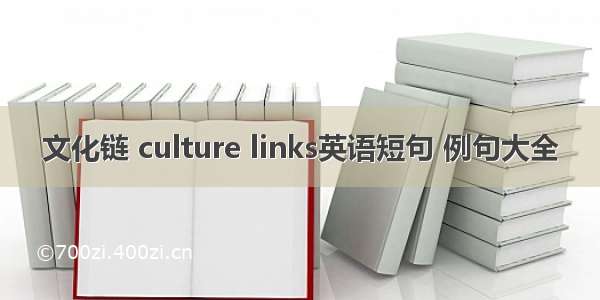 文化链 culture links英语短句 例句大全