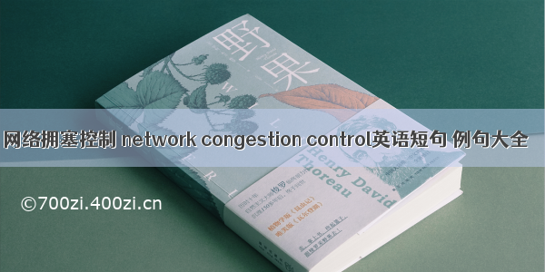 网络拥塞控制 network congestion control英语短句 例句大全