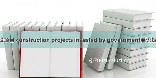 政府投资建设项目 construction projects invested by government英语短句 例句大全