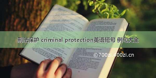 刑法保护 criminal protection英语短句 例句大全