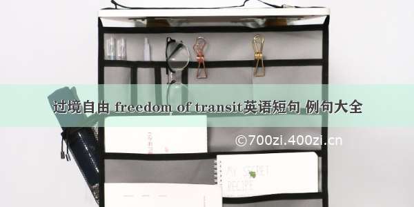 过境自由 freedom of transit英语短句 例句大全