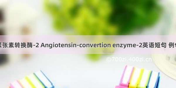 血管紧张素转换酶-2 Angiotensin-convertion enzyme-2英语短句 例句大全