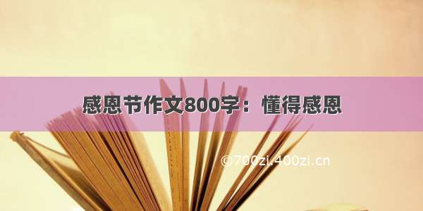 感恩节作文800字：懂得感恩