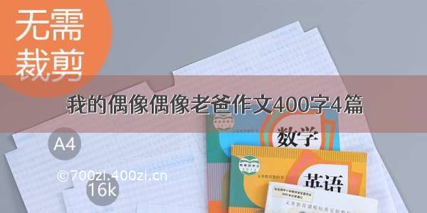 我的偶像偶像老爸作文400字4篇